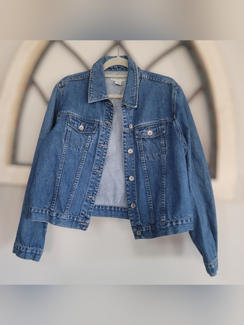 Womens Crossroads Jean Denim Jacket Size M 100% Cotton